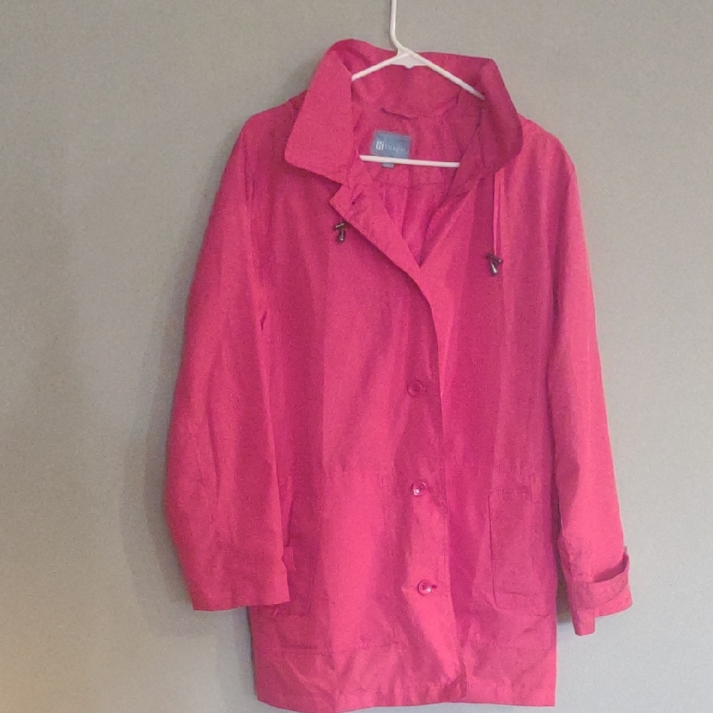 Koret Women's PXlg  Pink G Hooded  Trench Coat‎ Lightweight Casual